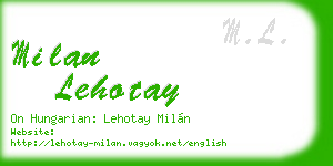 milan lehotay business card